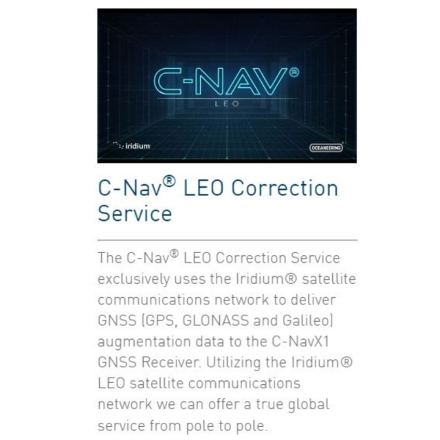 C-Nav LEO Pole-to-Pole PPP GNSS Correction Service