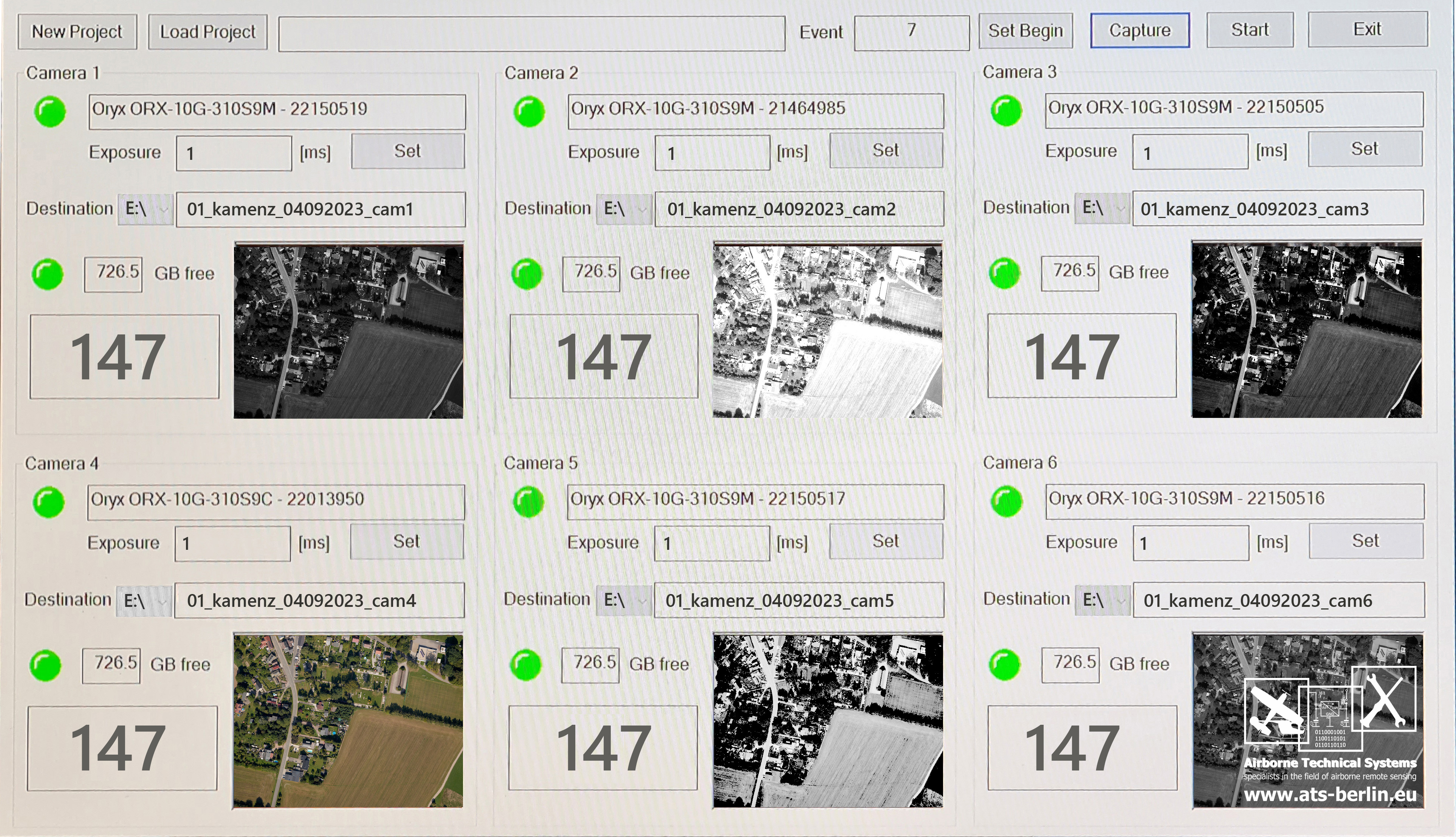 multispectral aerial camera AMC-6 - Geo-matching